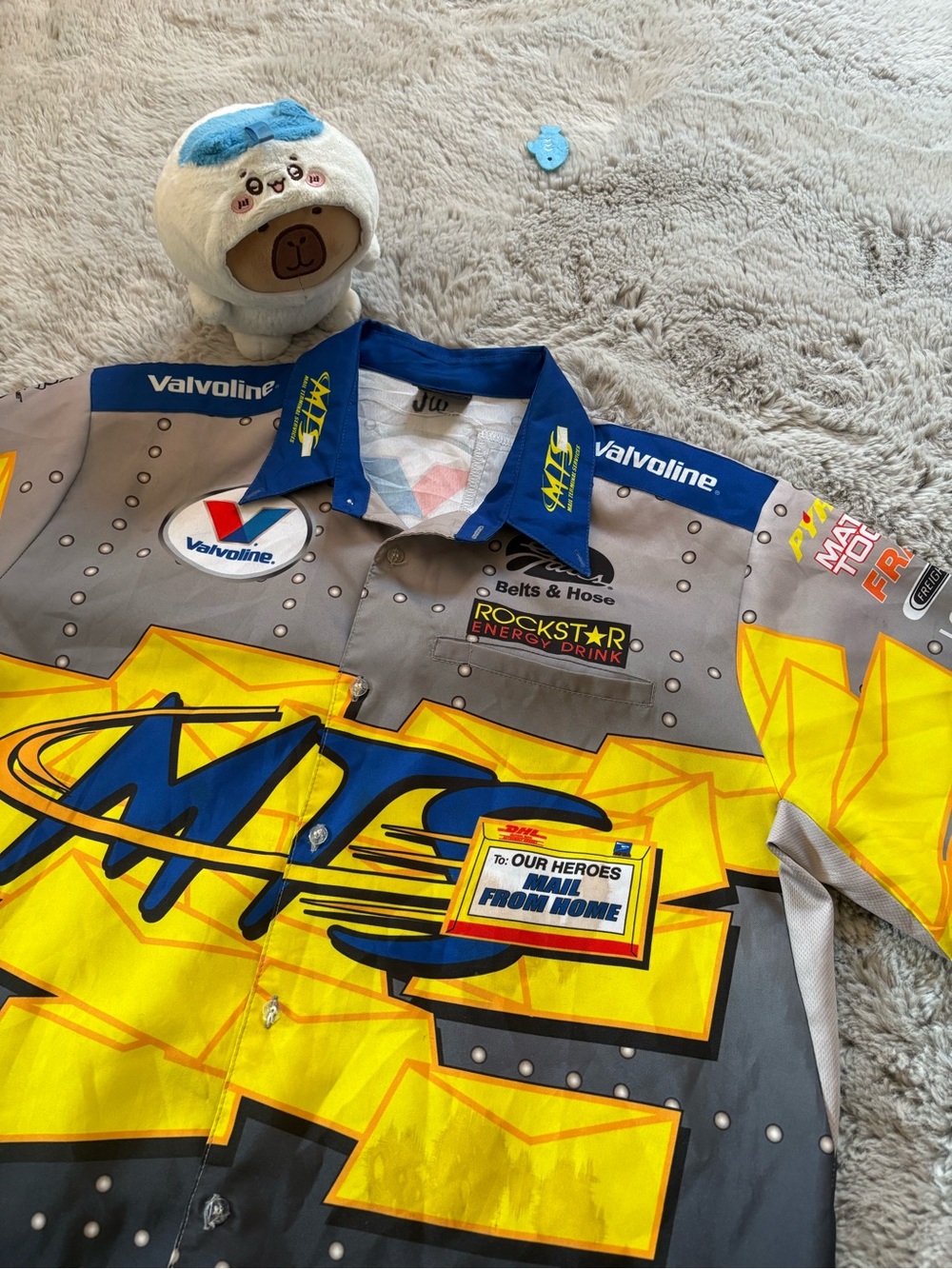 MTS Matt Kenseth Crew Shirt Gray Yellow